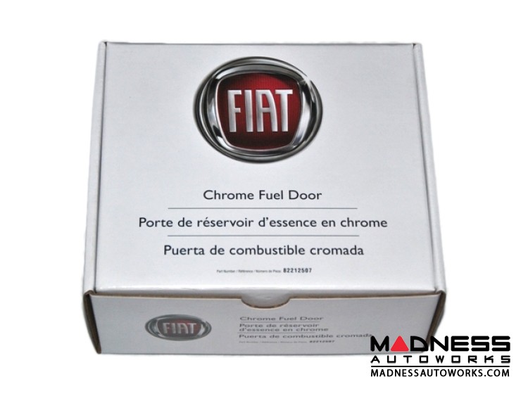 FIAT 500 Fuel Door Chrome w/ 500 Logo Genuine FIAT